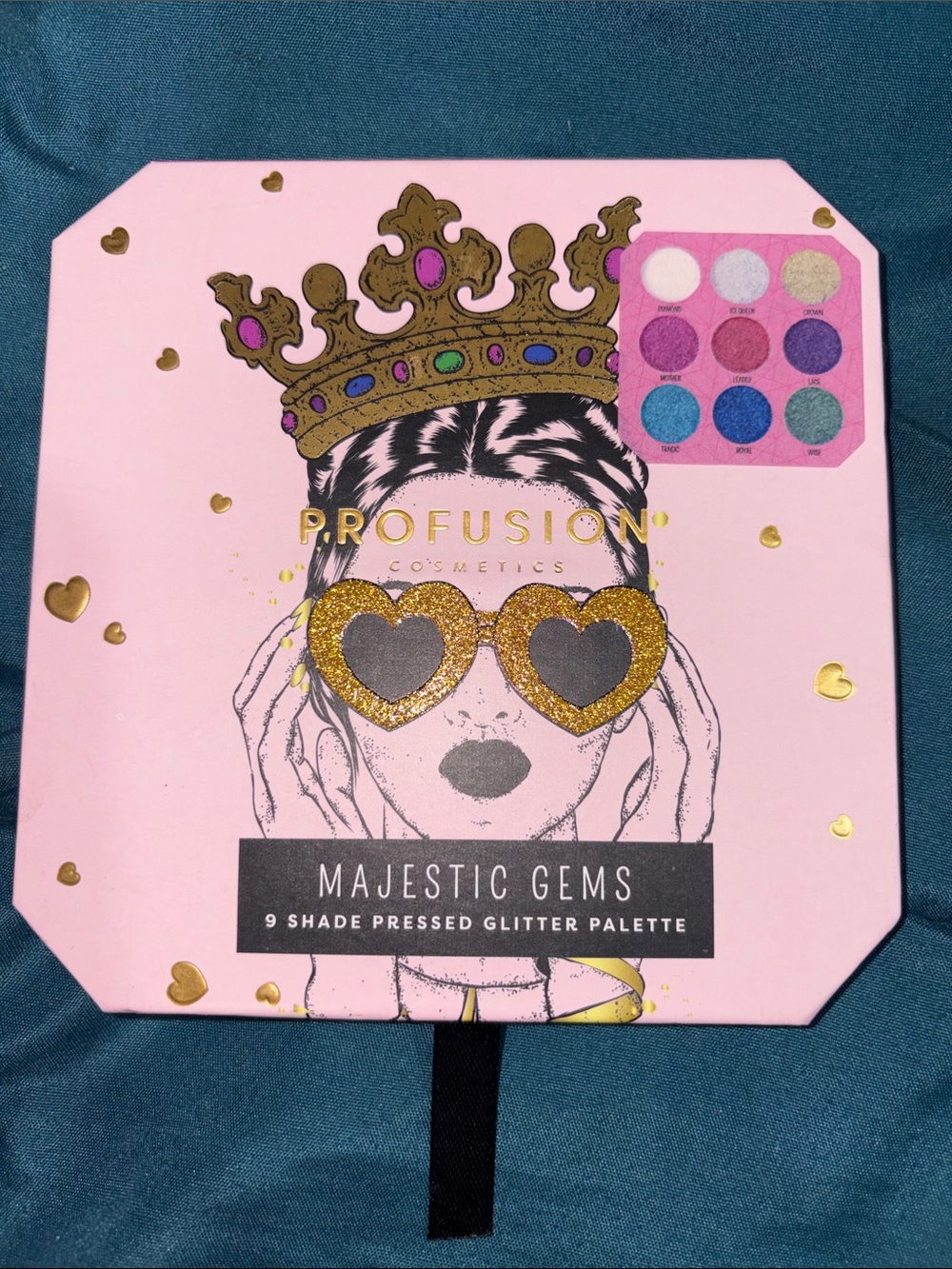 Profusion- 9 Shade Pressed Glitter Palette - Majestic Gems - Eyeshadow w/ primer